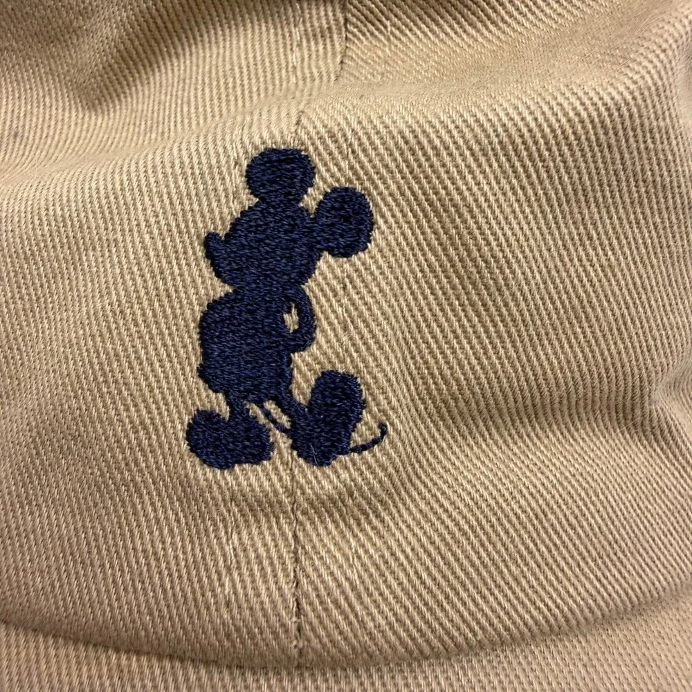 Disney Parks Mickey Mouse Silhouette Khaki Tan Baseball Cap Dad Hat Adjustable